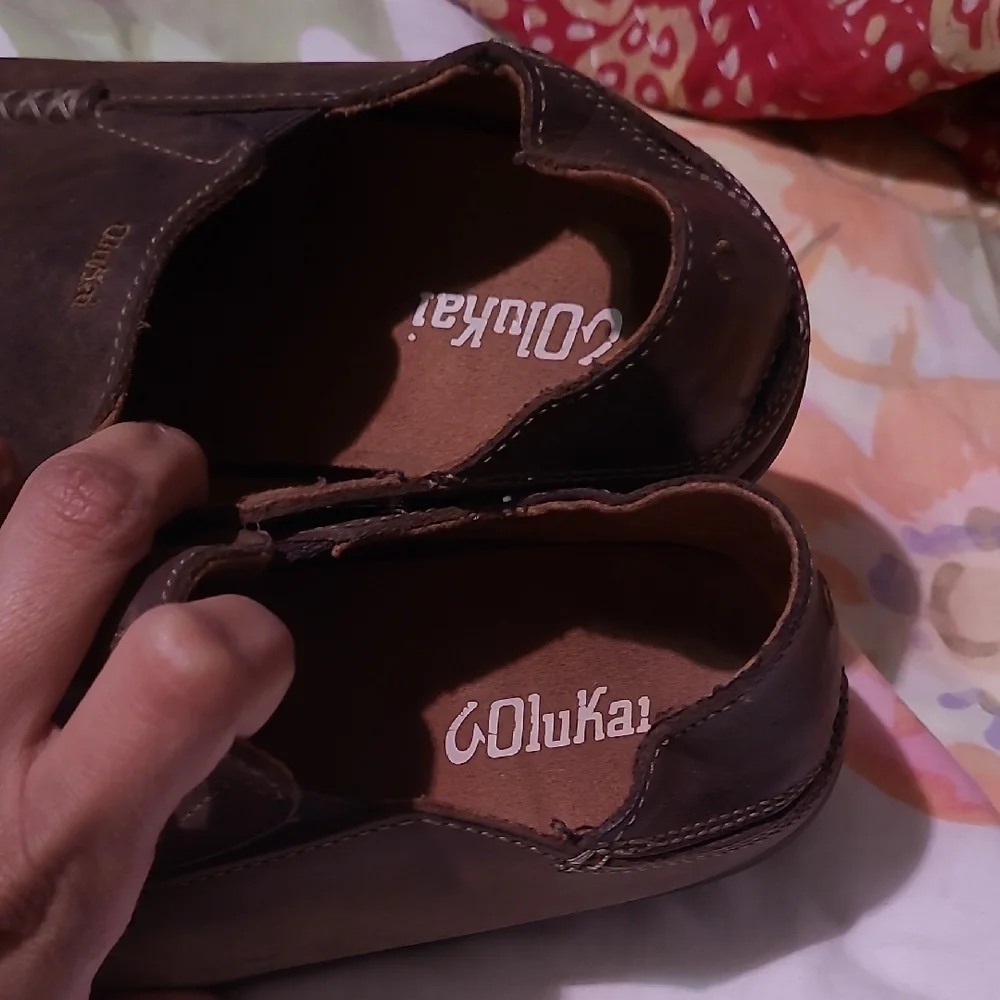 OluKai BOYSs Dark Brown Leather Loafers